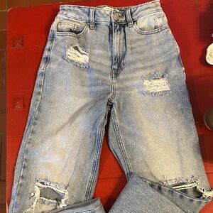 PacSun High Rise Distressed Blue Jeans 25 90s boyfriend